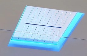 Antonio lupi design meteo2c bl soffione led rgb 52 3x35 cm ad incasso soffitto con cascata e doccia bianco