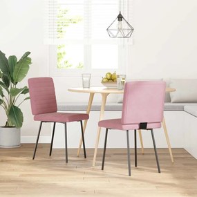 Sedie Da Pranzo 2 Pz Rosa İn Velluto /