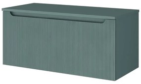 Mobile da bagno sospeso sotto lavabo con top Madero Kimono L 120.5 x H 46 x P 46 cm blu laccato cannettato , 1 cassetto dx
