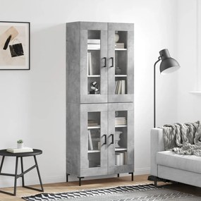 Credenza Grigio Cemento 69,5x34x180 Cm İn Legno Multistrato /