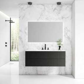 Mobile da bagno sospeso sotto lavabo L 119.5 x H 50 x P 45.5 cm antracite opaco, 2 cassetti Opera