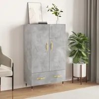 Credenza Grigio Cemento 69,5x31x115 cm in Legno Multistrato 828216