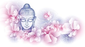 Carta da parati autoadesiva – Buddha con fiori di sakura