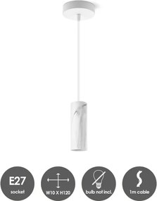 Lampadario a cavo SAGA 1xE27/40W/230V marmo