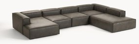 Divano XL componibile in pelle Lennon