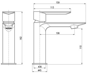 RAV Slezák NL126.0BMAT - Miscelatore per lavabo NIL 16,2 cm bianco opaco