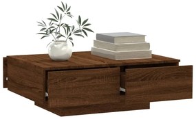 Tavolino salotto rovere marrone 90x60x31 cm legno multistrato