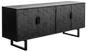 Cassettiera bassa in pino nero 140x58 cm Linc - White Label