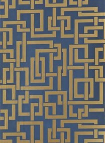 Farrow & Ball Carta da parati Enigma - Stiffkey Blue/ Gold