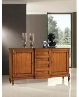 madia credenza in legno 2 ante 4 cassetti grezza l.201 p.52 h.113