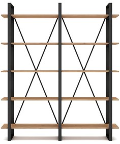Scaffale in rovere nero/naturale 150x180 cm Aviva - Marckeric