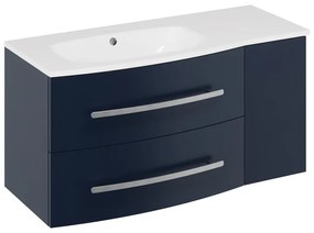 Mobile da bagno sospeso sotto lavabo L 111.2 x H 53.7 x P 47.5 cm blu laccato opaco, 2 cassetti, 1 anta SENSEA Perla