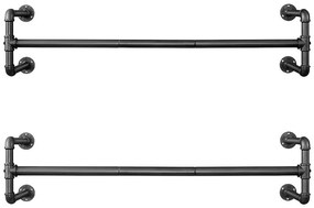 Set da 2 appendiabiti da parete per grucce LINEA, nero