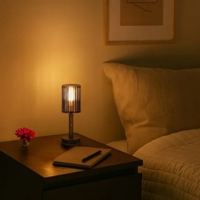 Lampada da tavolo LED ricaricabile a sfioramento SIMPLE, LED 1W 5V, 3000-6000K, batteria 2400 mAh, colore fumé