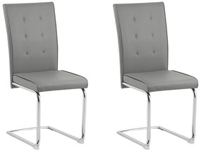 Set di 2 sedie ecopelle grigio ROVARD Beliani
