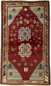 Gabbeh Tappeto 180 x 110 Rosso (Iran) Annodato A Mano