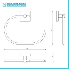 Anello portasalviette da muro in acciaio cromo con doppio fissaggio Easy