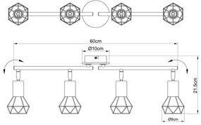 Globo 54802S-4H - Faretto XARA 4xE14/40W/230V