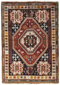Shiraz Tappeto 100 x 150 Rosso (Iran) Annodato A Mano