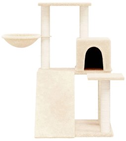 Albero per gatti con tiragraffi in sisal crema 82 cm