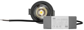 Faro da Incasso 7W Foro Ø55mm Nero IP40 CCT BRIDGELUX LED 3 Parabole Colore Bianco Variabile CCT
