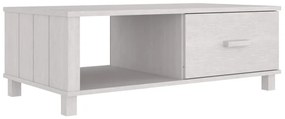 Tavolino da Salotto Bianco 100x55x35 cm Legno Massello di Pino