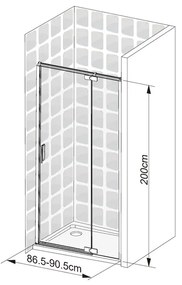 Porta doccia girevole Neo L 90 x H 200cm, Sp. 5 mm in vetro profilo cromo