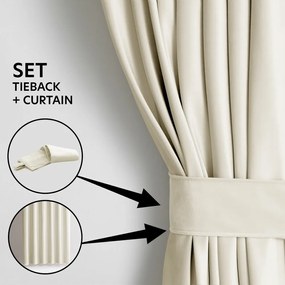 Tenda parzialmente oscurante color crema in velluto 140x245 cm Pleat – Restilo