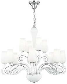 Lampadario angel bianco/cromo 12xe14 80x140cm i-angel-12