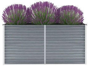Letto Rialzato Giardino İn Acciaio Zincato 160x40x77 Cm Grigio /