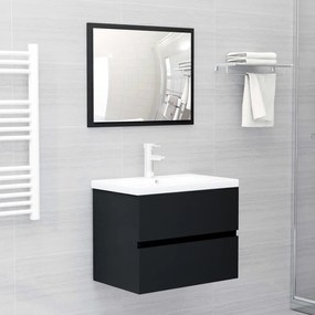 Set Mobili Da Bagno Nero İn Truciolato /