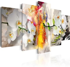 Quadro Orchidea e colori  Colore Grigio, Dimensioni e Misure 100x50