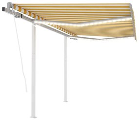 Tenda Automatica Sensore Vento Led 3x2,5 M Gialla Bianca /