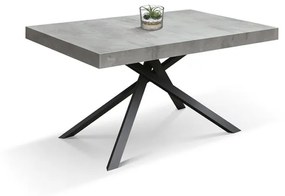 Tavolo FORTE DEI MARMI grigio cemento allungabile con base antracite 180×90 cm – 260×90 cm