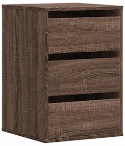 Cassettiera angolo rovere marrone 40x41x58cm legno multistrato