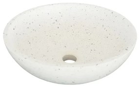 Lavabo da appoggio tondo piletta inclusa in cemento bianco piletta inclusa