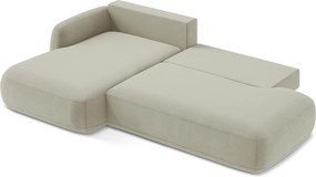 Divano angolare beige allungabile (con penisola a sinistra/con chaise lounge) Hale – Makamii