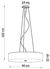 Lampada a sospensione nera con paralume in tessuto ø 60 cm Herra - Nice Lamps