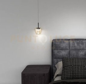 Sospensione 1 luce attacco gx53 con cavo cm 250 con vetro 1236 picc...