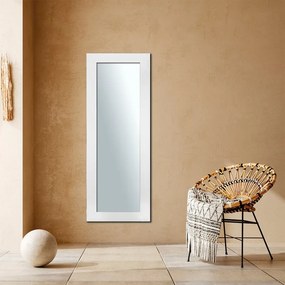 Specchio Nadia rettangolare in legno bianco 140 x 40 cm