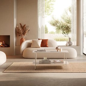 Tavolino da salotto color crema in metallo 58x90 cm Beatrix – MOME