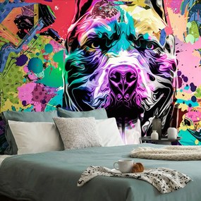 Carta da parati – Illustrazione multicolore di un cane