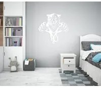 TIGER - Adesivo murale wall sticker in vinile 60x65 cm Colore: bianco