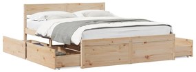 Letto Senza Materasso 160x200 Cm İn Legno Massello Di Pino /