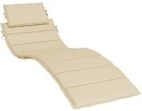 Cuscino per Lettino Prendisole Beige 186x58x3 cm