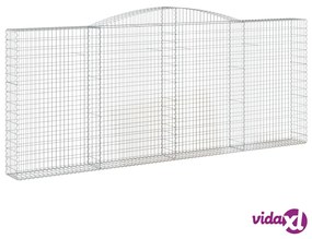 vidaXL Cesto Gabbione ad Arco 400x30x160/180 cm Ferro Zincato
