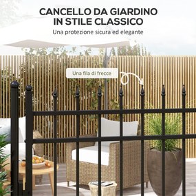 Cancello da Giardino di Sicurezza con Serratura 107x204 cm in Acciaio Zincato Nero...