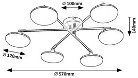 Rabalux 71063 - Lampadario a plafone LED MADI LED/24W/230V 3000K nero