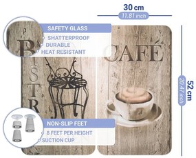 Set di 2 coperchi in vetro per fornello Bistrot, 52 x 30 cm Café - Wenko
