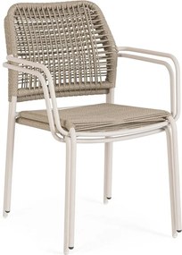 Sedia da esterno beige/di colore naturale in metallo Jable – Bizzotto